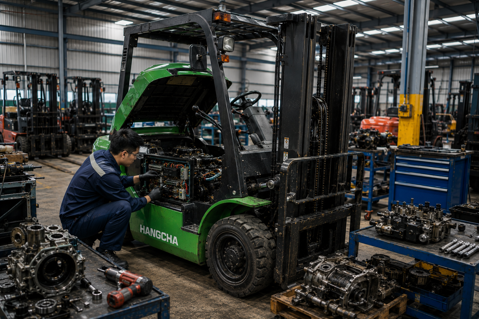 Sửa Chữa Bảo Dưỡng Cho Thuê Xe Nâng Toyota Komatsu Nissan Long thanh